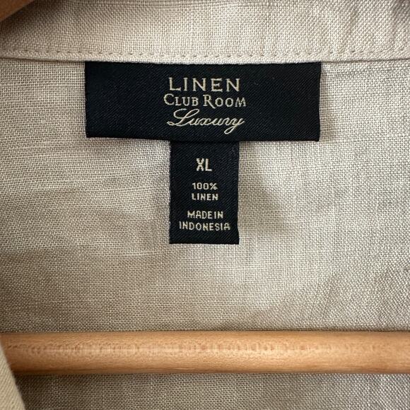 club room men’s linen zip front bomber jacket xl beige casual lightweight summer - Picture 2 of 11